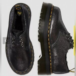 Dr. Martens 1461 Purple Shimmer Faux Fur Lined 3-eyelet Platform